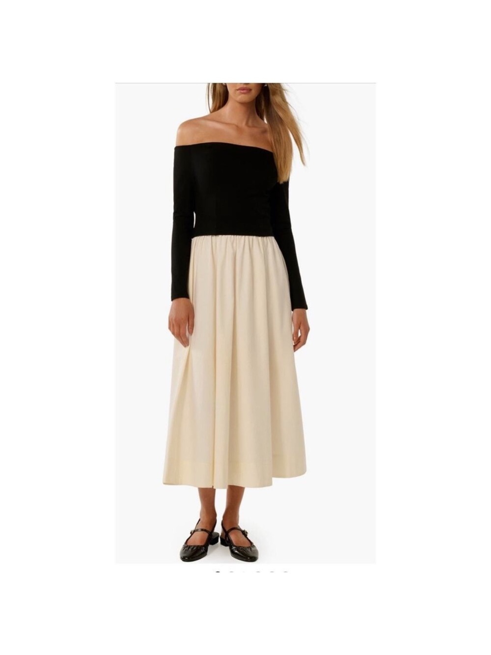 Ever New Savannah Off the Shoulder Long Sleeve Midi Dress size 6.
